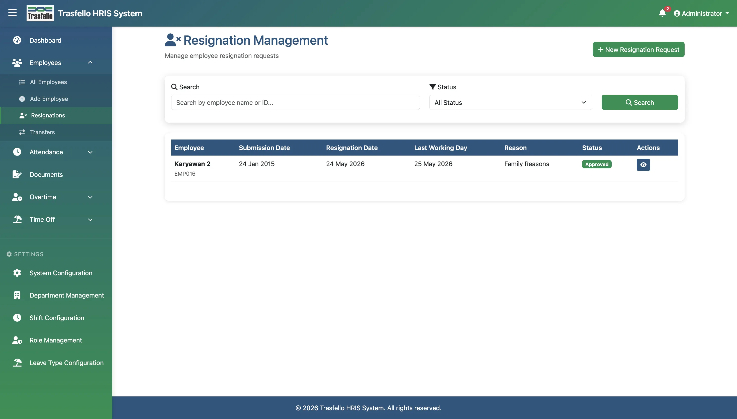 Screenshot Proses Resign & Offboarding