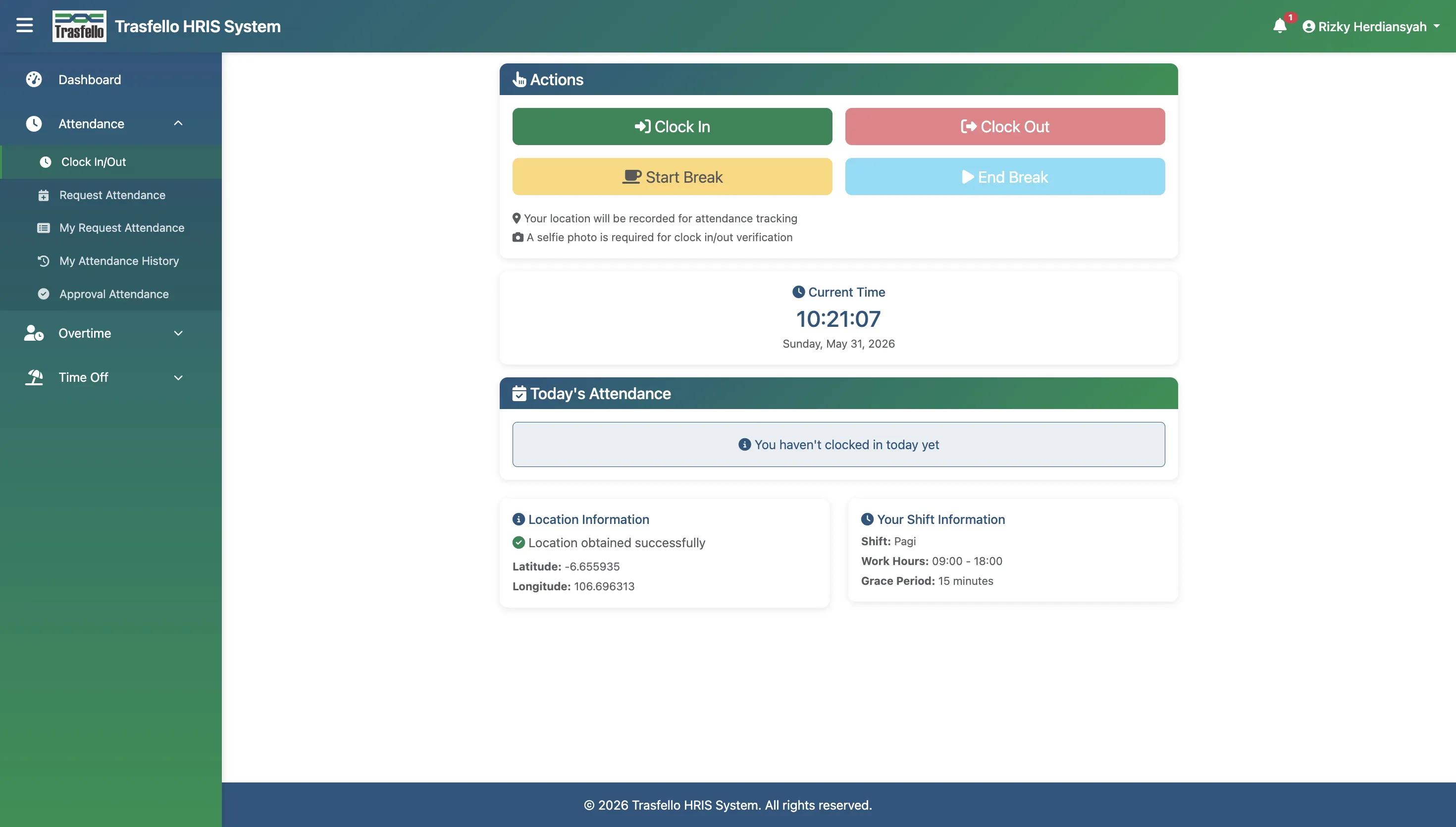 Screenshot Absensi & Kehadiran
